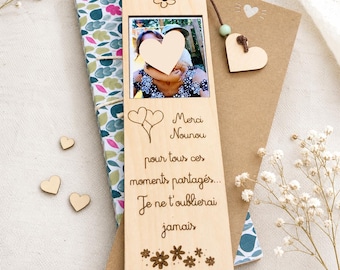 Marque page nounou personnalisé avec photo  | Je ne t'oublierai jamais | Cadeau assistante maternelle | Merci nounou | Souvenir personnalisé