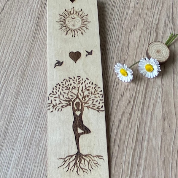Tree of life bookmark - Personalized wooden bookmark - Nature, yoga, well-being inspiration - Mother's Day gift idea