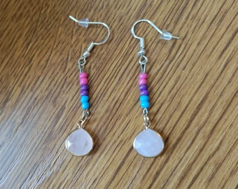 Bisexual Pride Beaded Earrings