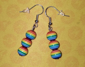 Rainbow Beaded Earrings