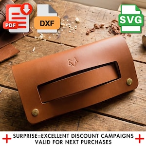 Patrón de bolso de cuero: Plantilla para manualidades DIY (archivos PDF y SVG)
