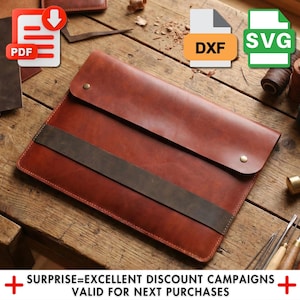 Paquete de patrones para fundas de cuero para MacBook, plantilla DIY para MacBook Pro y Air de 13 a 16 pulgadas.
