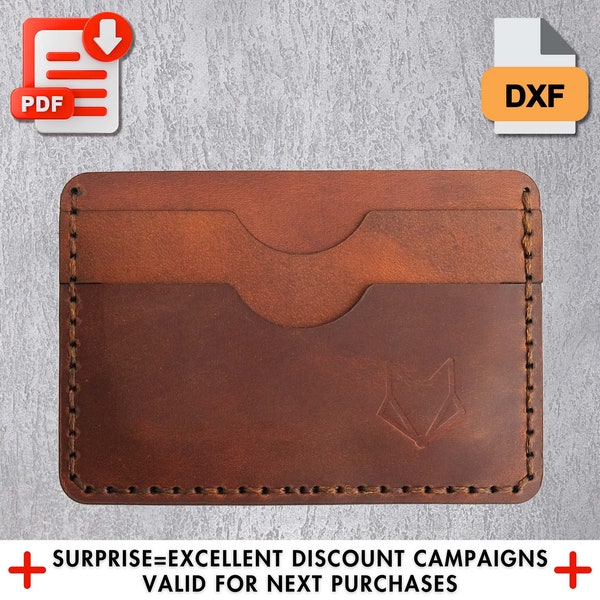 Card holder pattern, leather pattern pdf, credit card holder template, leather template, card holder template, pdf sewing pattern