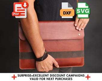 Leather MacBook Sleeve Pattern, DIY Template for 15-16 Inch Pro & Air