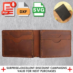Padrão de carteira de couro DIY, modelo de carteira, PDF, SVG, DXF, fácil de seguir, perfeito para carteiras artesanais, padrão de artesanato