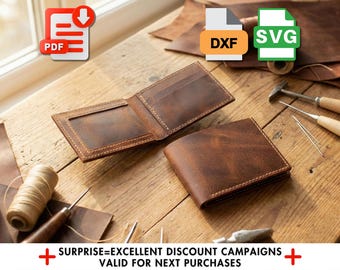 Leather Wallet DIY Pattern, ID Pocket and Card Holder Template