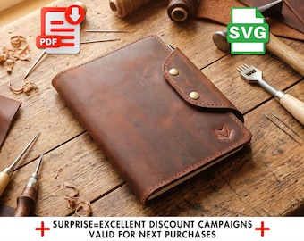 Leather Notebook Cover Pattern: A4 DIY Craft Template (PDF Download)