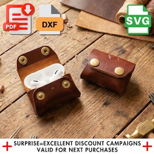 DIY Leather AirPods Pro Case Pattern, PDF & SVG Template for Custom Design