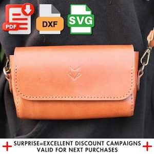 DIY Leder Crossbody Taschenmuster, Frau Taschenvorlage, Lederarbeit Pdf, kleine Taschenmuster, Handgemachtes selbsgemachte Taschenmuster, Laser-Schnitt-Svg