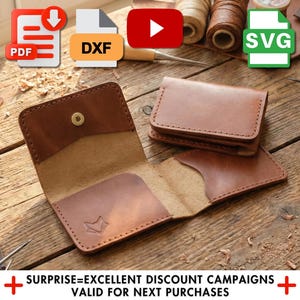 DIY Trifold Card Wallet Template, Digital Leathercraft Pattern with SVG & PDF