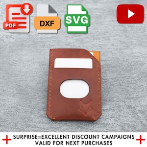 DIY Leather Card Holder Pattern, Leather Template, Craft Template, Dual Slot Design, Elegant Leather Design Pdf