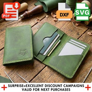 Vertical Leather Bifold Wallet Pattern - Modern Crafting Template