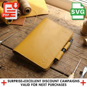 Diseño de funda de cuero para cuaderno A5: Diseño elegante para hacer tú mismo (archivos PDF, SVG y Ai)