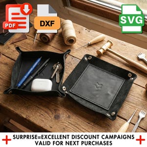 Patrón de bandeja de cuero DIY: Elegante organizador de escritorio (Patrón PDF)