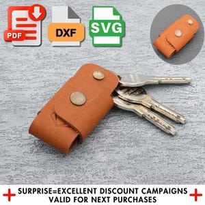 Patrón para llavero de cuero: Plantilla para manualidades DIY - Descarga digital