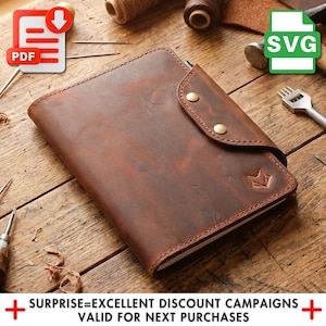 Leather Notebook Cover Pattern: A4 DIY Craft Template (PDF Download)