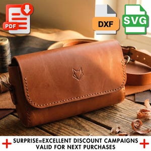 DIY Leather Crossbody Bag Pattern, Small Woman’s Style (PDF Template)