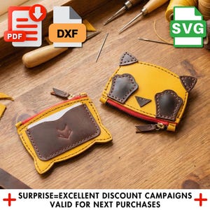Minimalist Animal Zipper Wallet Pattern - DIY Sewing Template