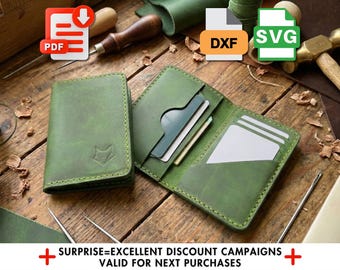 Vertical Leather Bifold Wallet Pattern - Modern Crafting Template