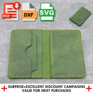 Vertikales zweifach gefaltetes Lederbrieftaschenmuster, minimalistische DIY-Vorlage in Pdf, svg, dxf zum Basteln moderner vertikaler Brieftaschen, Muttertagsgeschenk