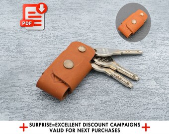 Diy Leather Keychain Pattern, Key Holder Pattern, Leather Key Pouch, Leather Craft Pattern, Leather Pattern, Diy Key Holder, A4 Size Pdf