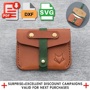 Leather Card Holder Template Pdf, Laser Cutting Svg, Leather Wallet Pattern Dxf, Beginner Friendly, Crafting Template, Easy Tutorial Video