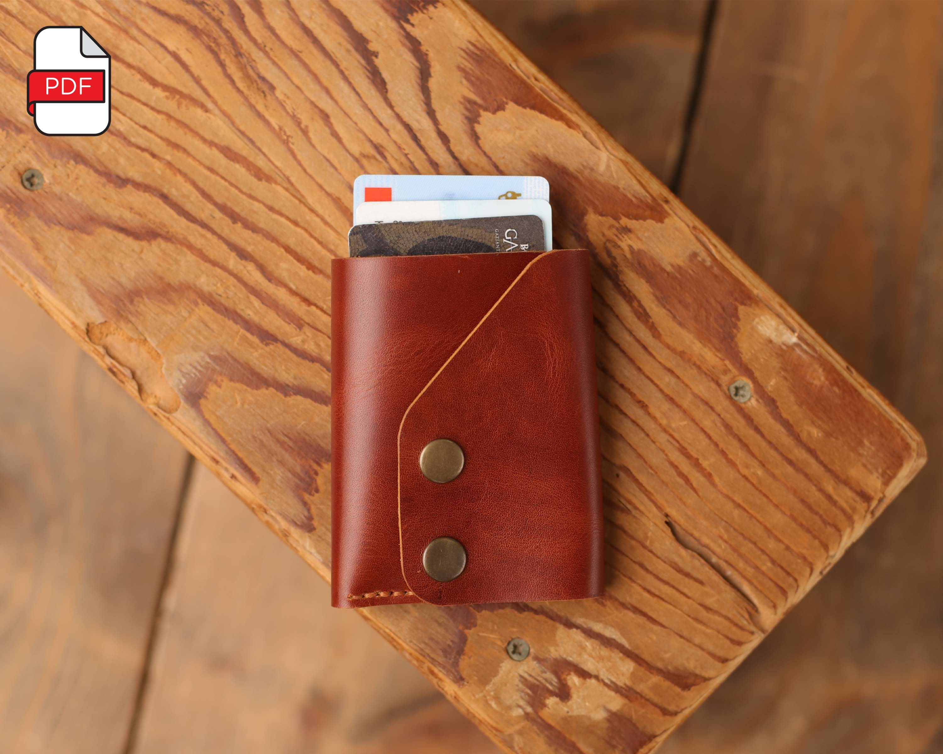 Minimalist Snap Wallet Pattern Minimalist Leather Pattern Etsy