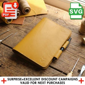 Leather A5 Notebook Cover Pattern: Elegant DIY Design (PDF, SVG, Ai Files)