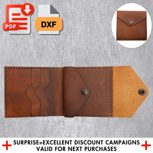 Leather wallet pattern, leather wallet pdf, wallet template, unisex wallet pdf, wallet pattern pdf, pattern template, Valentine’s day gift