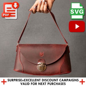 Leather Handbag Pattern, DIY Purse Template Pdf, Svg Dxf Files, Beginner Friendly Craft Kit, Handmade Bag Design, Video Tutorial Included