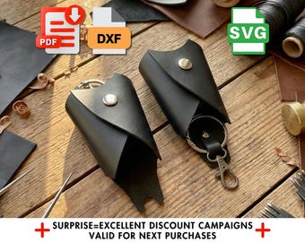 DIY Bat Leather Keychain Pattern, PDF & SVG Template for Beginners