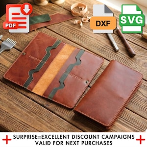 Long Wallet PDF Pattern: Leather Phone Template for DIY