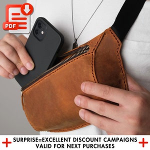 Leather Crossbody Bag Pattern: DIY Shoulder Bag Template (PDF, AI)