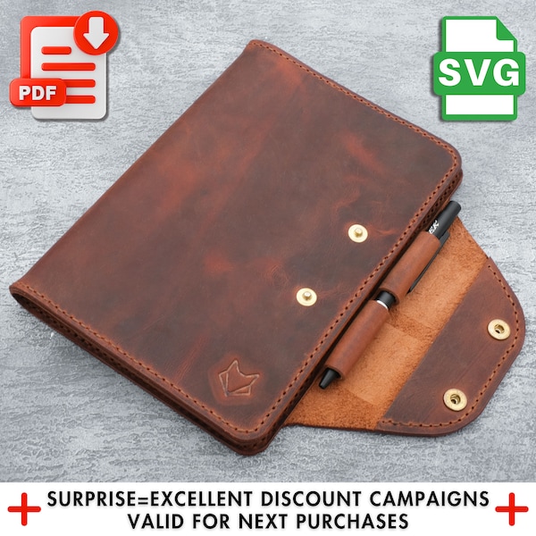 A5 Notebook Leather Cover Patroon, Lederen Sjabloon, Diy Lederen A5 Notebook, Notebook Cover Pdf, Lederen Patroon, Pdf Leather Cover