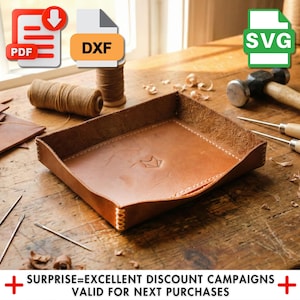 Leather Tray Pattern: Minimalist DIY Craft Template (PDF & Cutting Files)