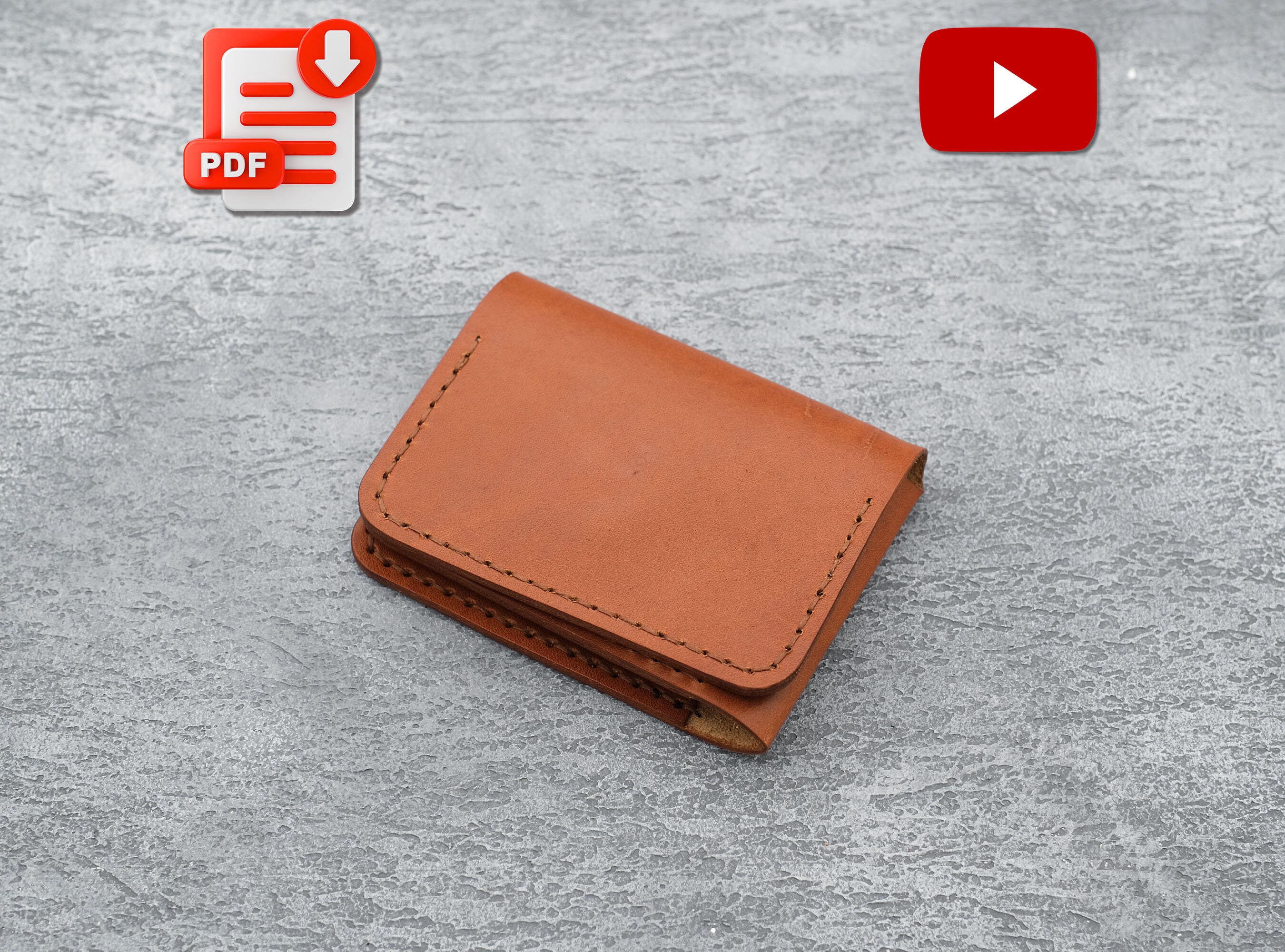 Trifold Card Wallet Template DIY Card Holder Pattern Leather - Etsy