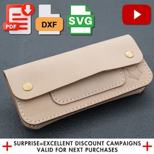 Patrón de billetera de cuero estilo camionero DIY, diseño artesanal de cuero, artesanía del cuero, PDF de trabajo del cuero