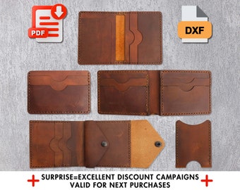 Set di modelli per portafogli in pelle modelli per porta carte