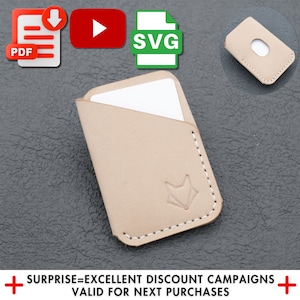 Leather Card Wallet Pattern Pdf, Laser Cutting Svg, DIY Wallet Making, Leather Working Dxf, Leathercraft Template, Credit Card Holder