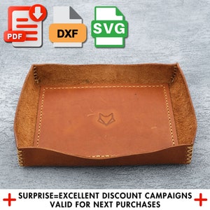 Minimalist Leather Tray Pattern Pdf, Laser Cutting Svg, Leather Tray Template Dxf, DIY Leather Jewelry Tray, Crafting Template