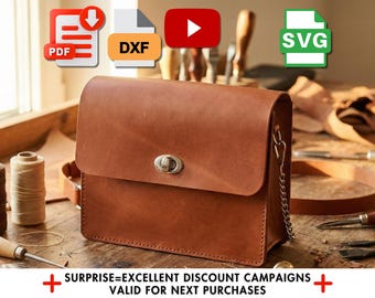 Leather Bag Pattern: DIY Shoulder Bag Template with Video Tutorial