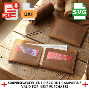 Slim Leather Wallet Template: Laser Cut SVG, PDF, DXF Pattern