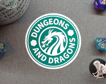 Dungeons and Dragons Coffee Lover Gift Starbucks Inspired 3in Sticker