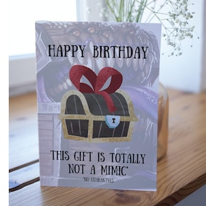 Birthday Totally Not A Mimic Joke Funny RPG Happy Birthday Greeting Card