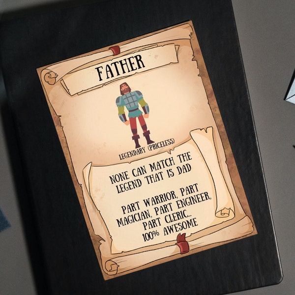 Legendary Dad Card RPG Inspired Card Great for Fathers Day Birthday