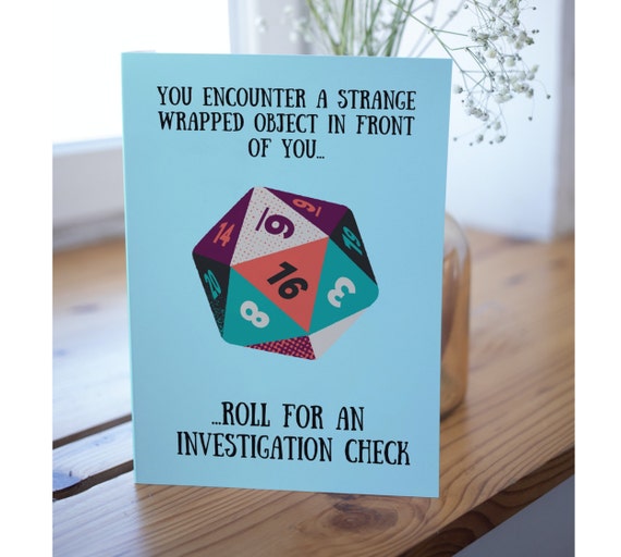 Any Occasion DnD Fan Card TTRPG Funny Gift Blank Greeting Card