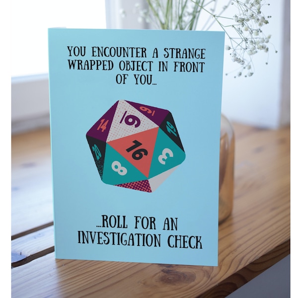 Any Occasion DnD Fan Card TTRPG Funny Gift Blank Greeting Card