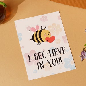 Motivational Bee Greeting Card - Any Occasion Blank Inside