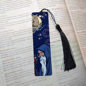 Wizard with owl - Fantasy Metal bookmark