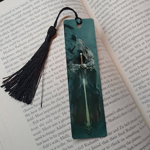 Dark Fantasy Figure with Sword - Metal bookmark